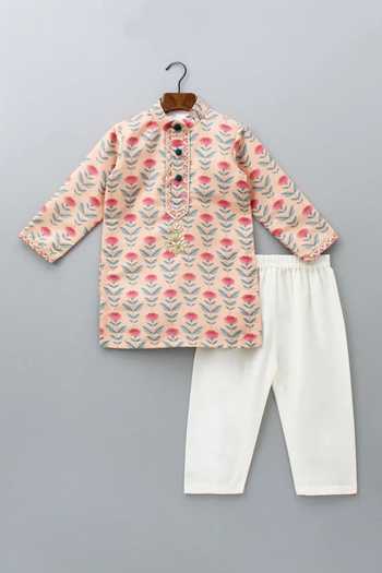 The little tales Rose Print Kurta Set 