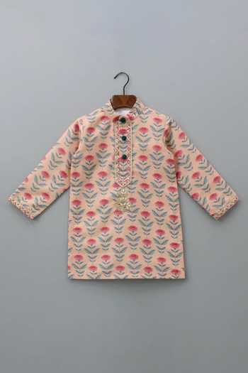 The little tales Rose Print Kurta Set 