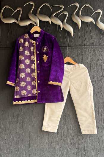 The little tales Lotus Print Kurta Set 