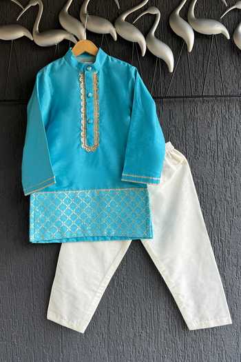 The little tales Cotton Silk Kurta Set 