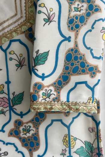 Buy_The little tales_Off White Silk, Cotton Butterfly Print Kurta Set _Online_at_Aza_Fashions