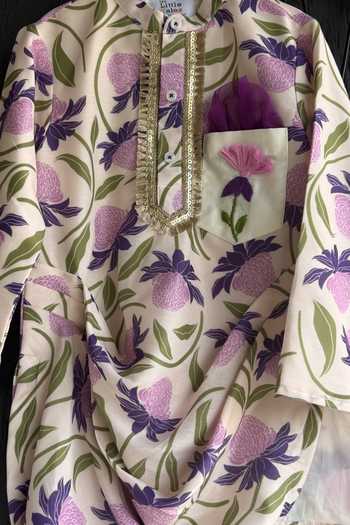 Buy_The little tales_Off White Silk, Cotton Embroidered Kurta Set _Online_at_Aza_Fashions