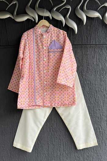 The little tales Flower Print Kurta Set 