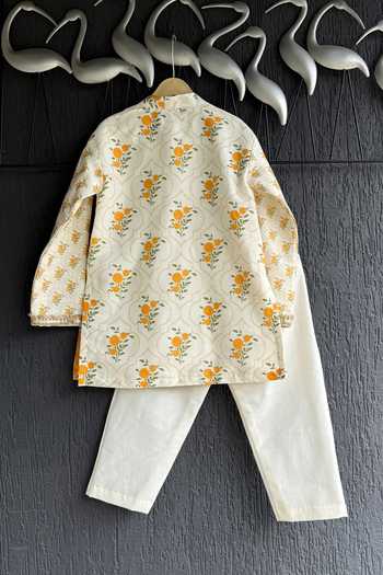 The little tales Marigold Print Kurta Set 