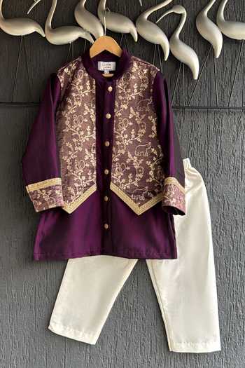 The little tales Cotton Silk Kurta Set 