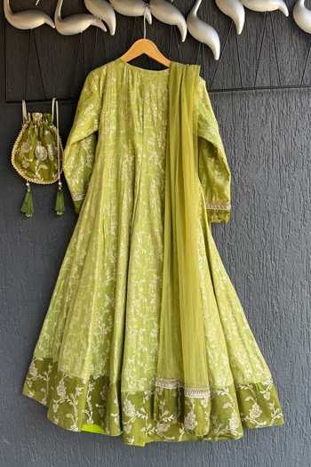 The little tales Embroidered Anarkali With Dupatta 