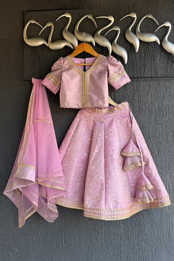 The little tales Brocade Woven Lehenga Set 