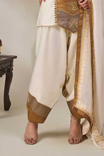 Masaba Ivory Silk, Viscose, Tissue, Organza Round Heirloom Muse Embroidered Kurta Set Online at Aza Fashions Masaba_Ivory Silk, Viscose, Tissue, Organza Round Heirloom Muse Embroidered Kurta Set _Online_at_Aza_Fashions