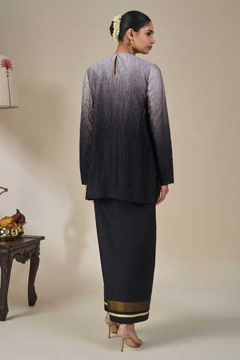 Masaba Black Ombre Kathakali Tales Kurta & Lungi Skirt Set 