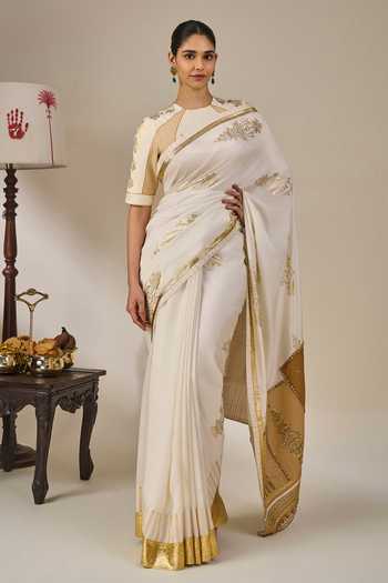 Masaba Kathakali Tales Saree With Unstitched Blouse Fabric 