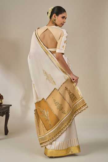 Masaba Kathakali Tales Saree With Unstitched Blouse Fabric 