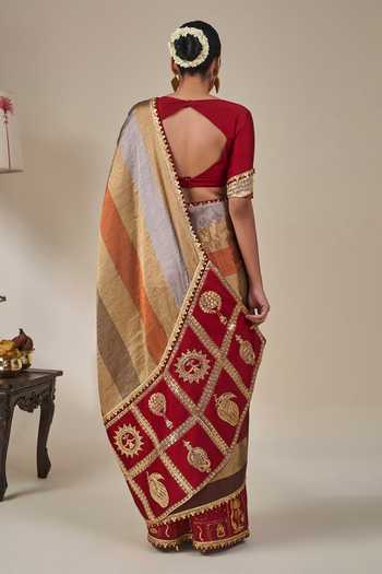 Masaba Tropical Stardust Saree With Unstitched Blouse Fabric 