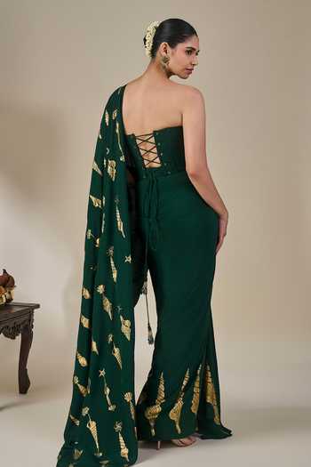 Masaba Kochi Conch Pre-Draped Saree Set 