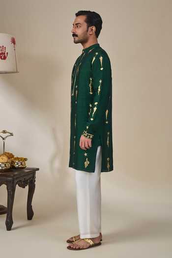 Masaba_Green Viscose Kochi Conch Kurta _Online_at_Aza_Fashions