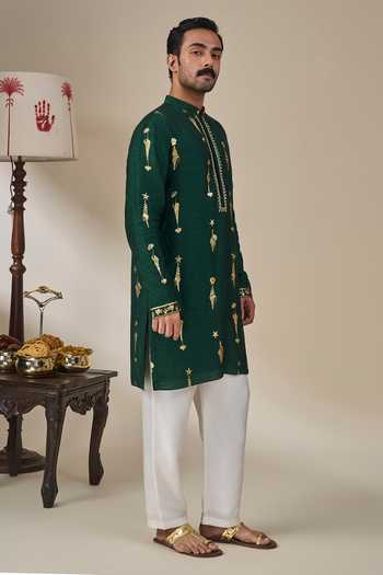 Buy Masaba Green Viscose Kochi Conch Kurta Set Buy_Masaba_Green Viscose Kochi Conch Kurta Set