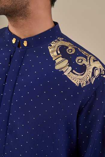Shop Masaba Blue Viscose, Crepe Astral Arch Printed Kurta Shop_Masaba_Blue Viscose, Crepe Astral Arch Printed Kurta