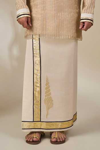 Shop Masaba Gold Silk, Tissue, Viscose Kochi Conch Kurta Lungi Set Online at Aza Fashions Shop_Masaba_Gold Silk, Tissue, Viscose Kochi Conch Kurta Lungi Set _Online_at_Aza_Fashions