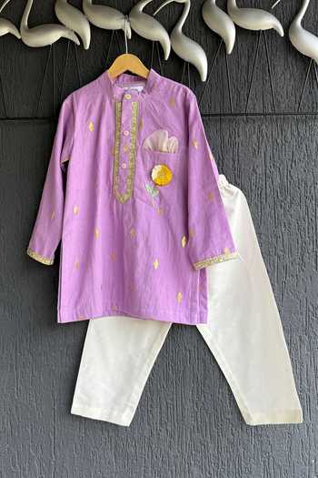 The little tales Anchor Thread Work Kurta Set 