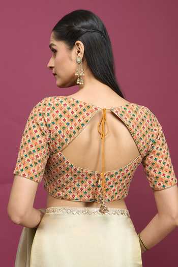Khwaab By Sanjana Lakhani Floral Jaal Print & Embroidered Blouse 