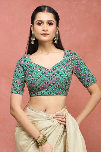 Khwaab By Sanjana Lakhani Floral Print & Embroidered Blouse 