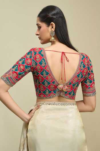 Khwaab By Sanjana Lakhani Floral Jaal Embroidered Silk Blouse 