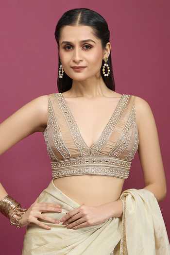 Khwaab By Sanjana Lakhani Embroidered Tissue Blouse 