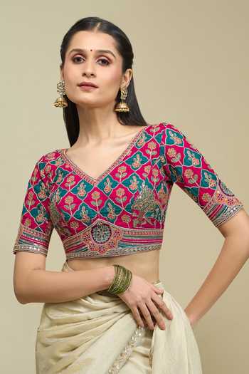 Khwaab By Sanjana Lakhani Floral Jaal Embroidered Blouse 