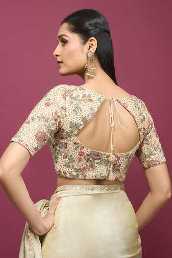 Khwaab By Sanjana Lakhani Floral Embroidered Silk Blouse 
