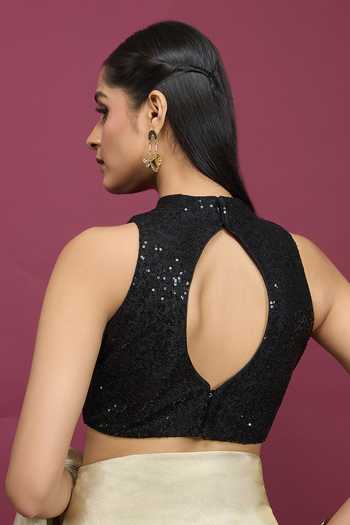 Khwaab By Sanjana Lakhani Halter Neck Sequin Blouse 