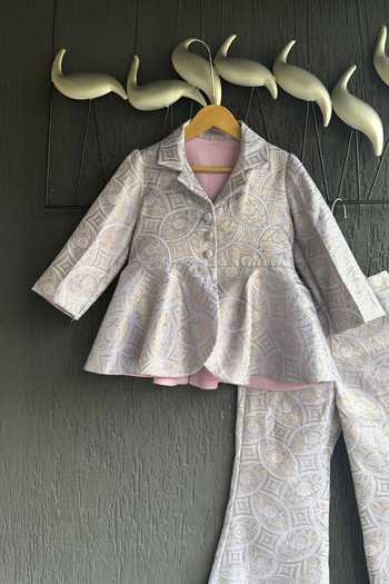 The little tales Brocade Woven Top & Pant Set 