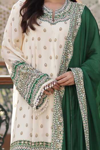 Surkh Syahi Ivory Crepe Embroidery Round Neck Printed Anarkali Palazzo Set Online at Aza Fashions Surkh Syahi_Ivory Crepe Embroidery Round Neck Printed Anarkali Palazzo Set _Online_at_Aza_Fashions