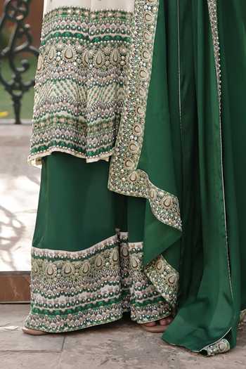 Buy Surkh Syahi Ivory Crepe Embroidery Round Neck Printed Anarkali Palazzo Set Online at Aza Fashions Buy_Surkh Syahi_Ivory Crepe Embroidery Round Neck Printed Anarkali Palazzo Set _Online_at_Aza_Fashions