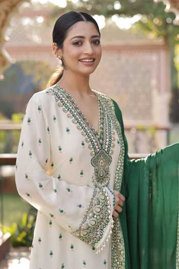 Surkh Syahi Printed A-Line Kurta Palazzo Set