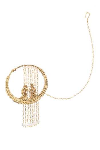 Raabta By Rahul Ragi Pearl Embellished Nose Ring 