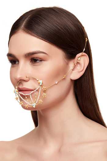 Raabta By Rahul Fanny Pearl Embellished Nose Ring 