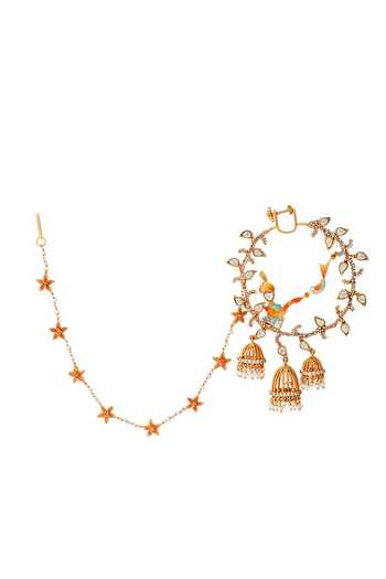 Raabta By Rahul Misty Polki Embellished Nose Ring 