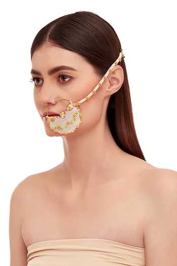 Raabta By Rahul Zuhur Pearl Jaal Nose Ring 