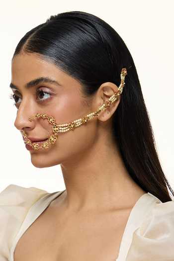 Raabta By Rahul_Green Bagh Polki Studded Nath _Online_at_Aza_Fashions