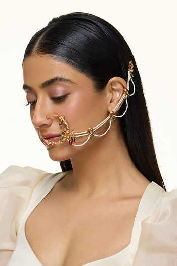 Raabta By Rahul Mehboob Cubic Zirconia Embellished Nathni 