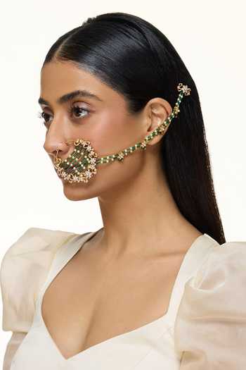 Raabta By Rahul_Green Pholoon Ki Chadar Nathni _Online_at_Aza_Fashions