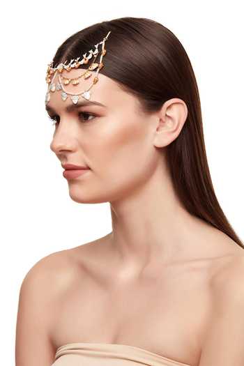 Raabta By Rahul_Blue Ainara Lotus Buds Maangtikka _Online_at_Aza_Fashions