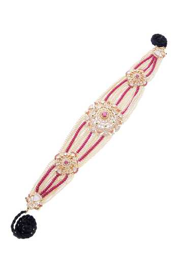 Raabta By Rahul White Beads, Pearls, Gemstones Sheesh E Gulaal Online at Aza Fashions Raabta By Rahul_White Beads, Pearls, Gemstones Sheesh E Gulaal _Online_at_Aza_Fashions