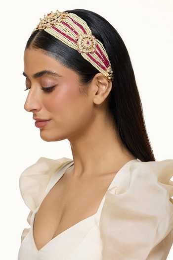 Buy Raabta By Rahul White Beads, Pearls, Gemstones Sheesh E Gulaal Online at Aza Fashions Buy_Raabta By Rahul_White Beads, Pearls, Gemstones Sheesh E Gulaal _Online_at_Aza_Fashions