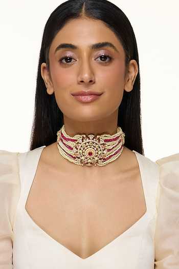 Raabta By Rahul White Beads, Pearls, Gemstones Sheesh E Gulaal at Aza Fashions Raabta By Rahul_White Beads, Pearls, Gemstones Sheesh E Gulaal _at_Aza_Fashions