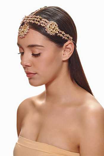 Raabta By Rahul Pink Pearls Chaand Sheeshpatti Online at Aza Fashions Raabta By Rahul_Pink Pearls Chaand Sheeshpatti _Online_at_Aza_Fashions