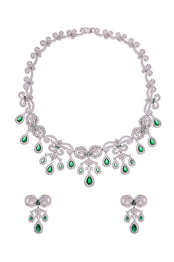 Raabta By Rahul Prasine Diamante Necklace Set 