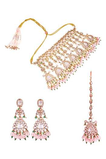 Raabta By Rahul Aneeqa Polki Embellished Necklace Set 