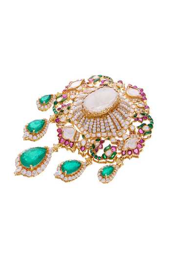 Raabta By Rahul Green Sultani Azmat Detachable Necklace Online at Aza Fashions Raabta By Rahul_Green Sultani Azmat Detachable Necklace _Online_at_Aza_Fashions