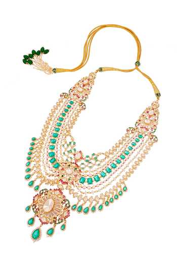 Shop Raabta By Rahul Green Sultani Azmat Detachable Necklace at Aza Fashions Shop_Raabta By Rahul_Green Sultani Azmat Detachable Necklace _at_Aza_Fashions