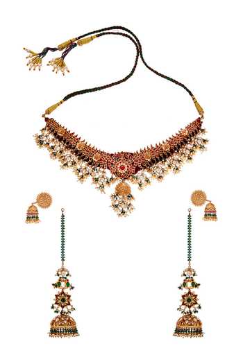 Raabta By Rahul Chandrani Kundan Jadai Motifs Necklace Set 